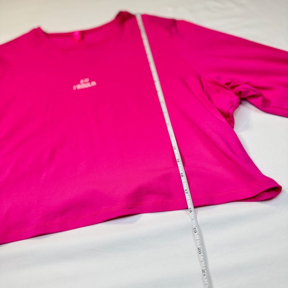 SKIMS Hot Pink Cropped Tee 4XL Rare Barbiecore Y2K 4U I WOULD Festival Statement - Picture 15 of 16